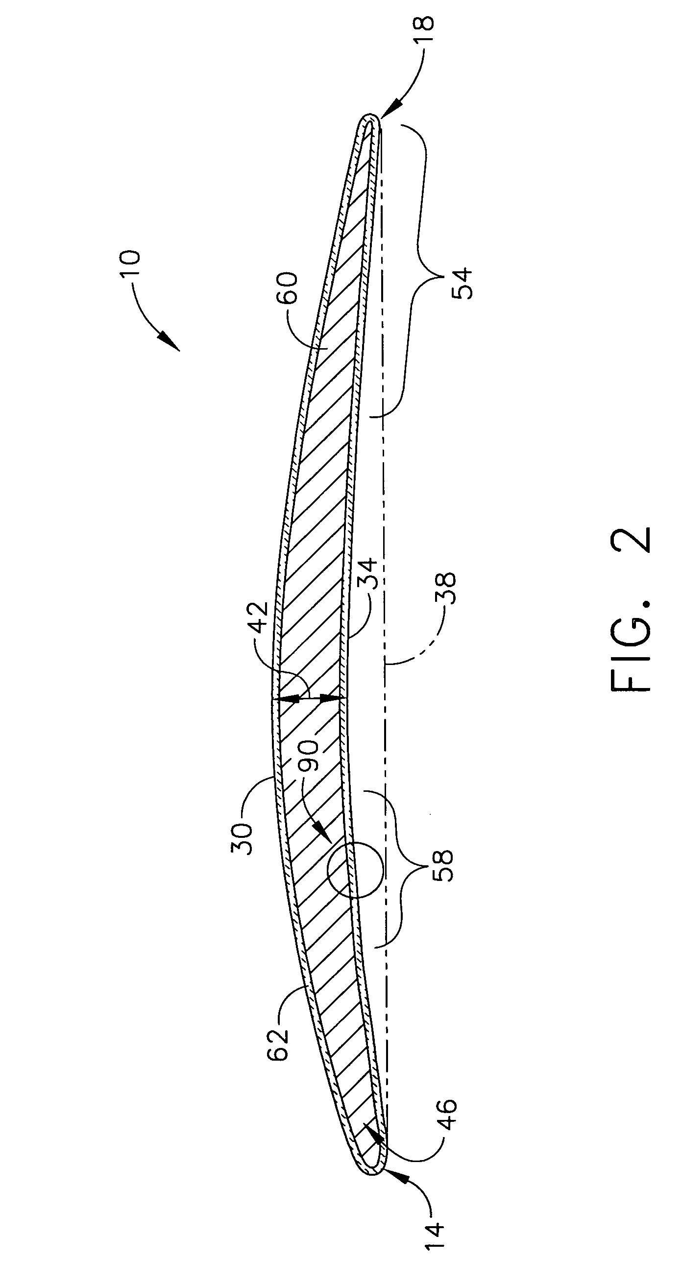 Airfoil having improved impact and erosion resistance and method for preparing same