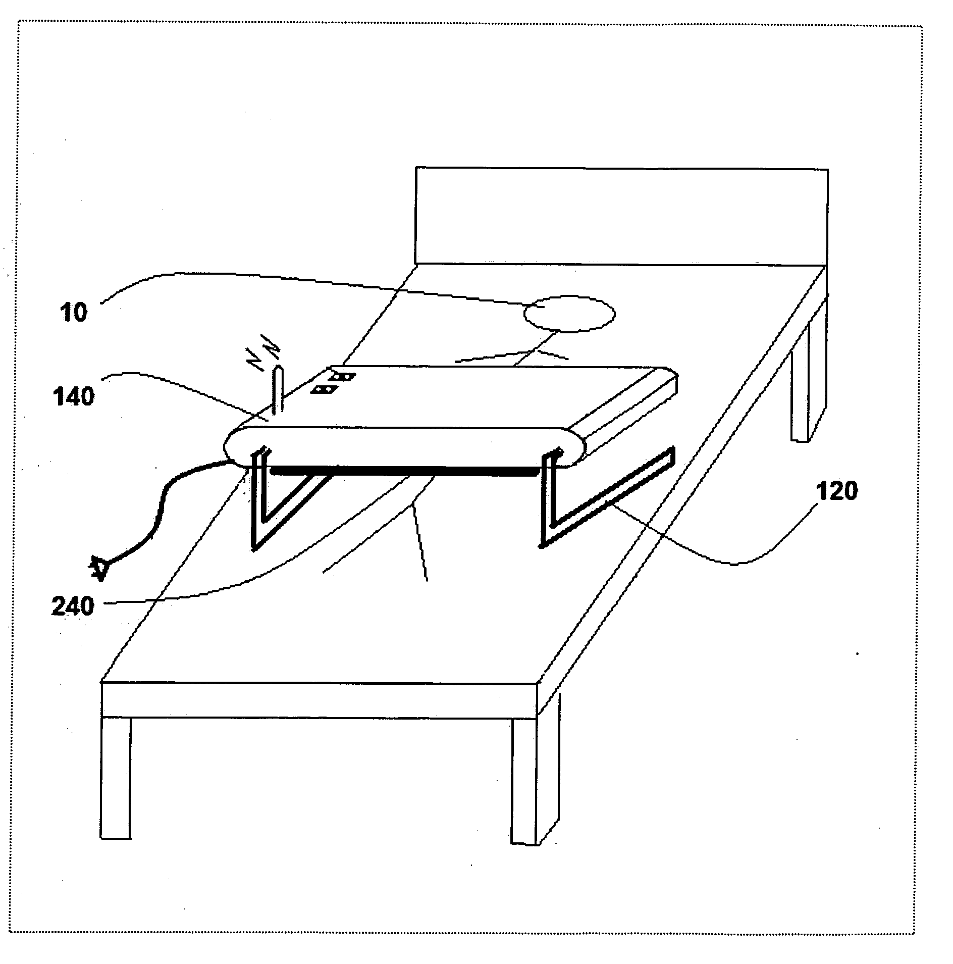 Display support apparatus for wireless operation in inclined or supine position