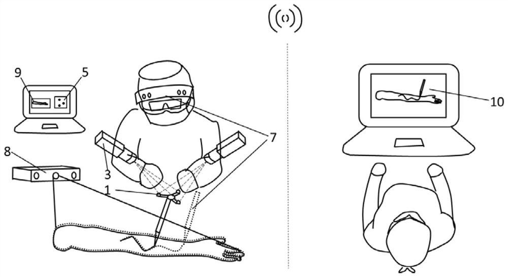 Surgical training and navigation device based on head-mounted three-dimensional augmented reality (AR) equipment