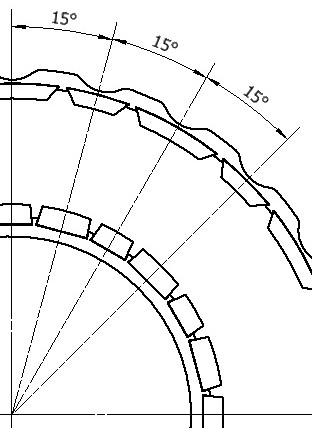 Magnetic steel array of permanent magnet dual-rotor motor