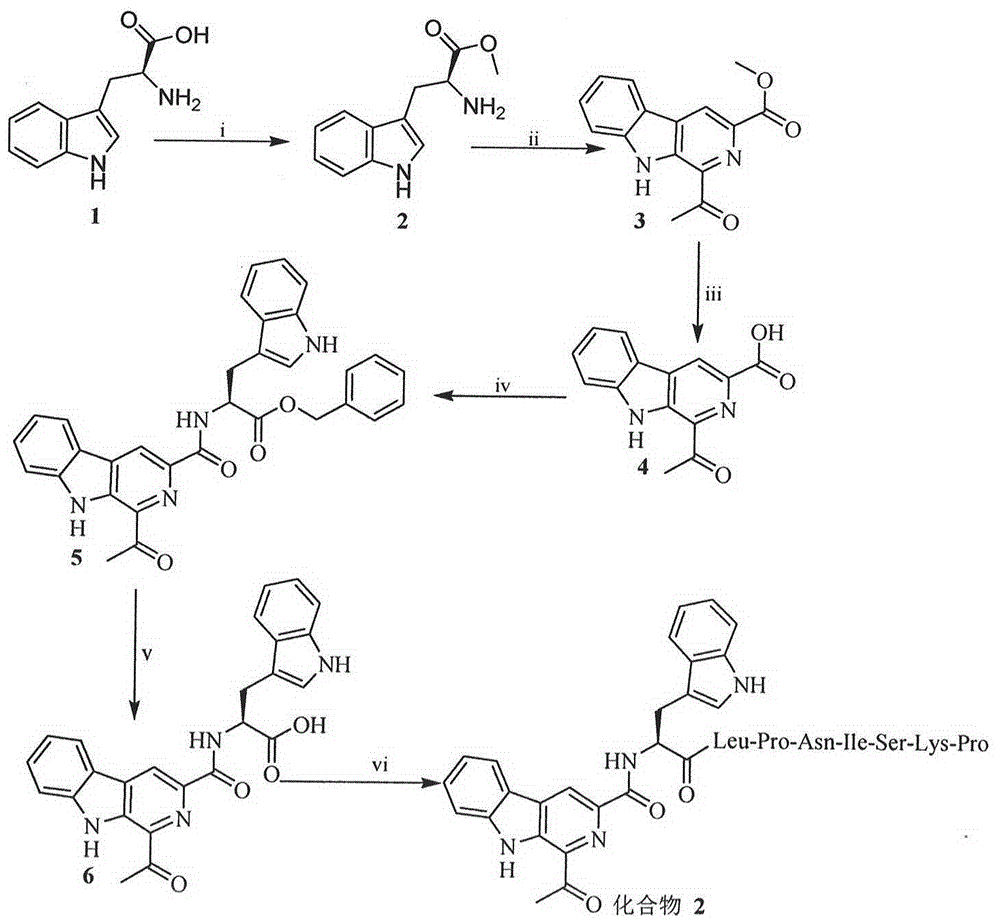 LPNISKP modified 1-acetyl-beta-carboline acyl-tryptophan as well as preparation method, nanostructure, activities and applications thereof