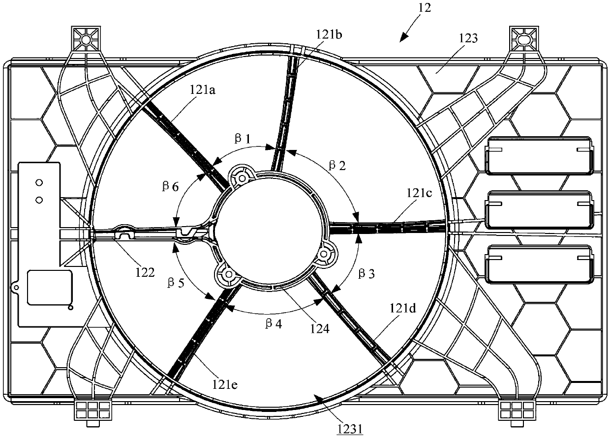 Low-rotation-noise cooling fan for automobile engine