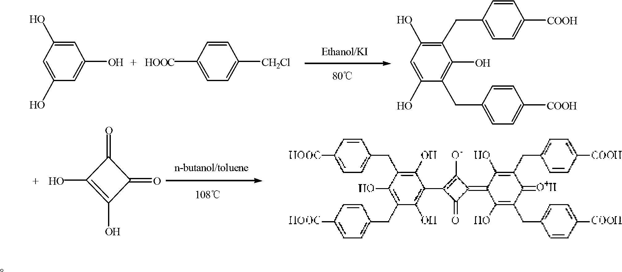 Squarylium cyanine chemical sensor used for Fe&lt;3+&gt; detection and preparation method thereof