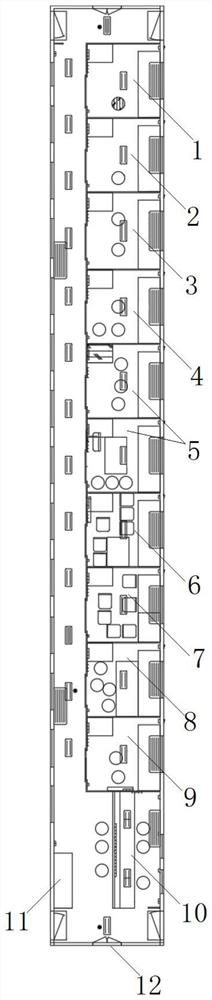 Carriage diagnosis and treatment room wall structure and medical carriage with same