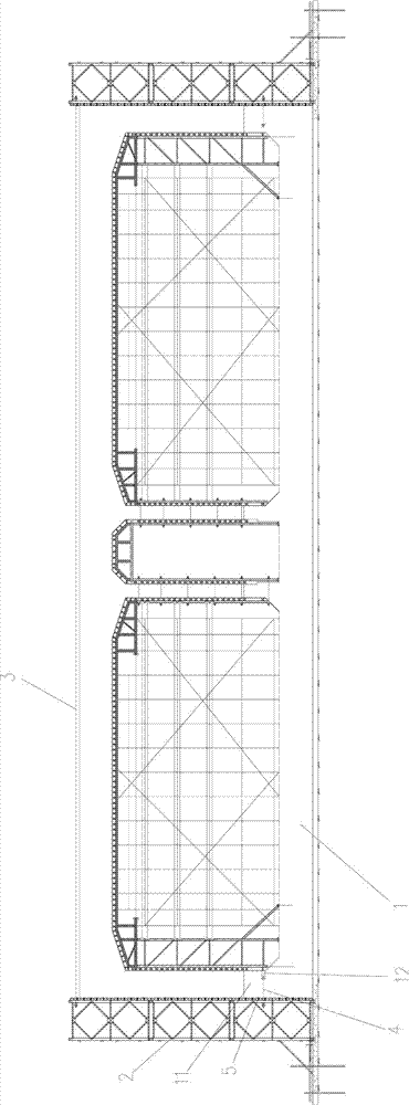 Water area tunnel formwork supporting structure and integral sliding structure of internal formwork support