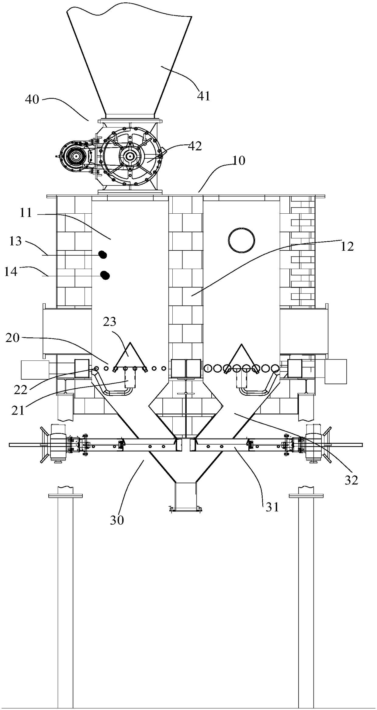 Gasification device for sludge treatment