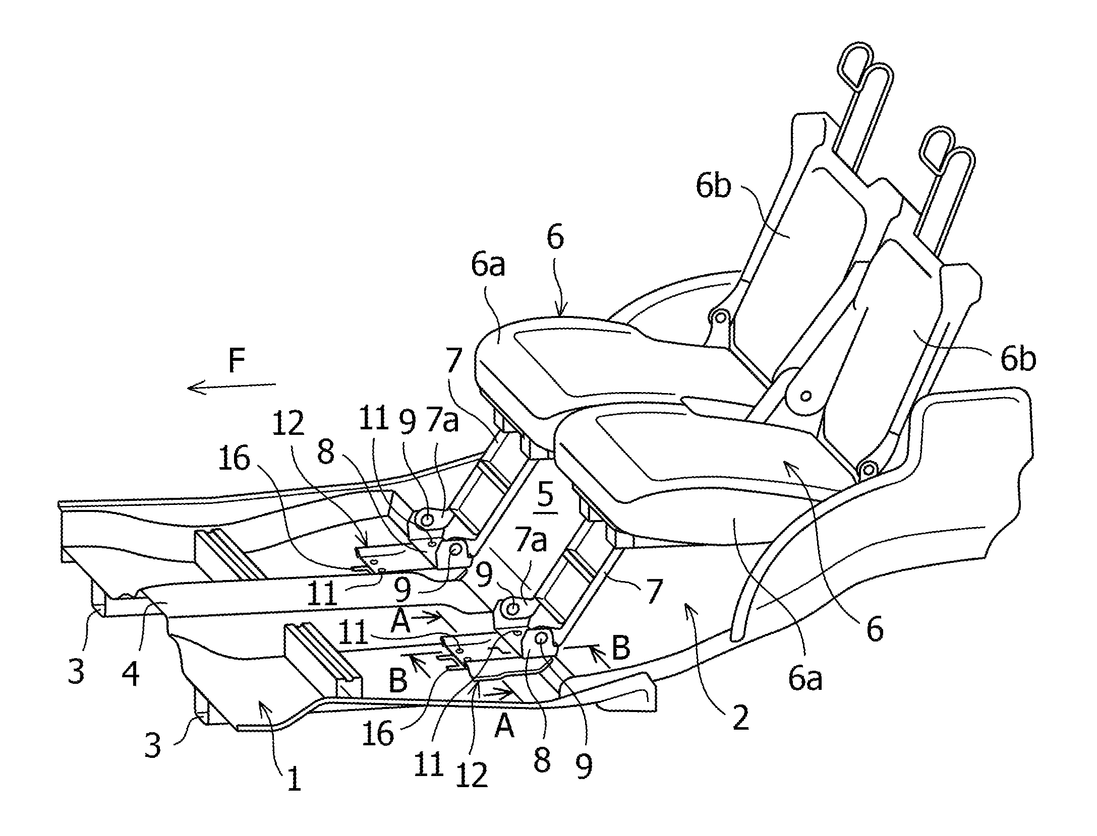 Floor structure of vehicle body center section