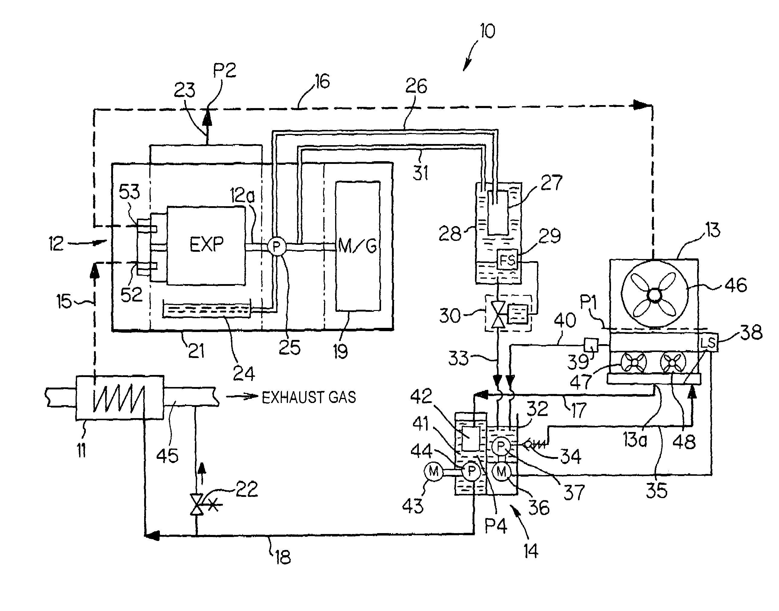 Non-condensing gas discharge device of condenser