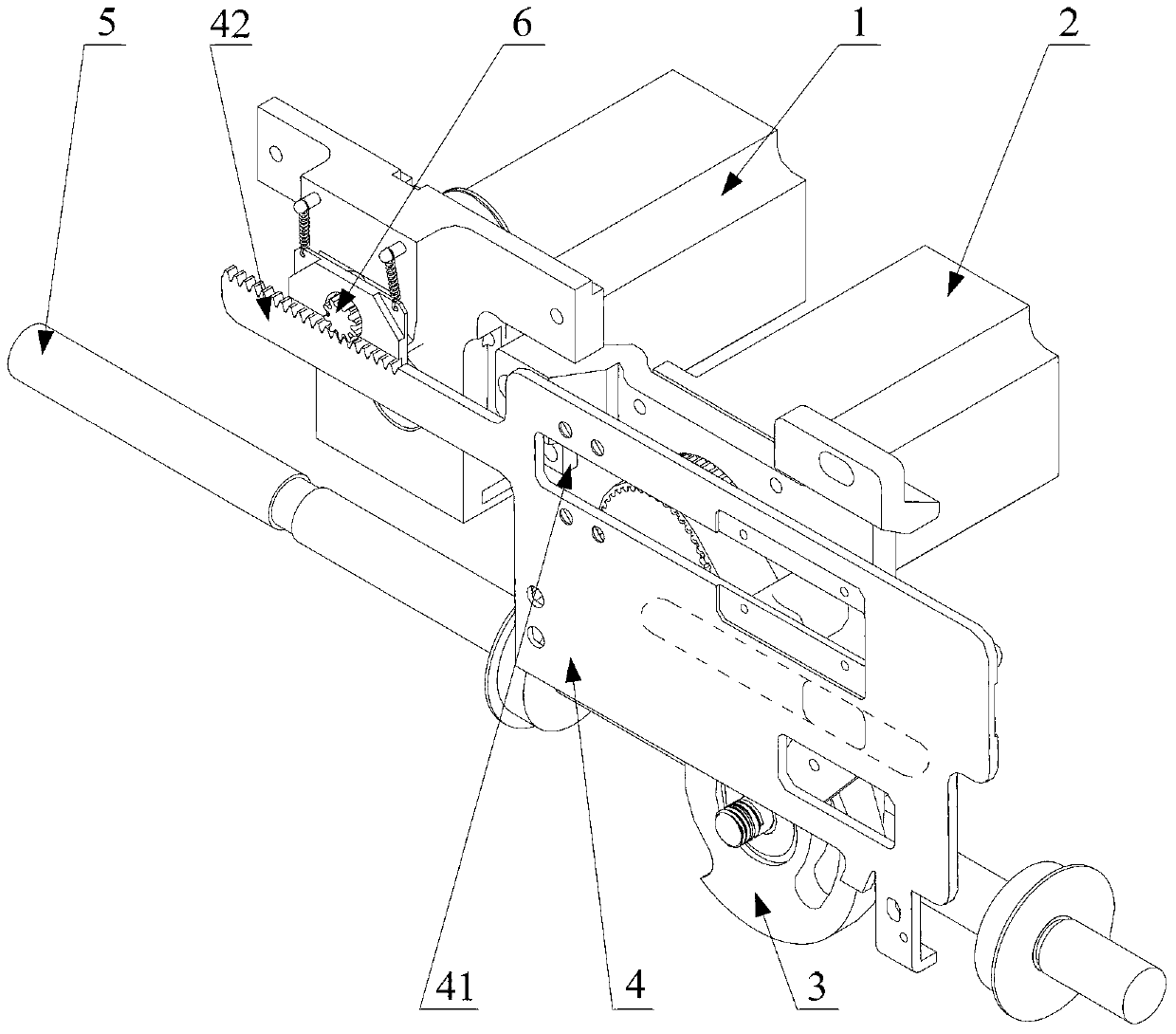 Mock button hole machine and feeding device thereof