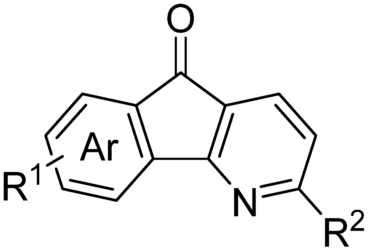 Azafluorenone derivative and preparation method and application thereof