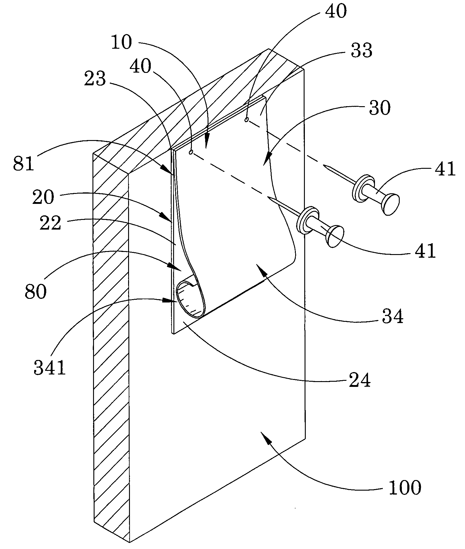 Wall mount clip for sheet like material such as paper/pictures