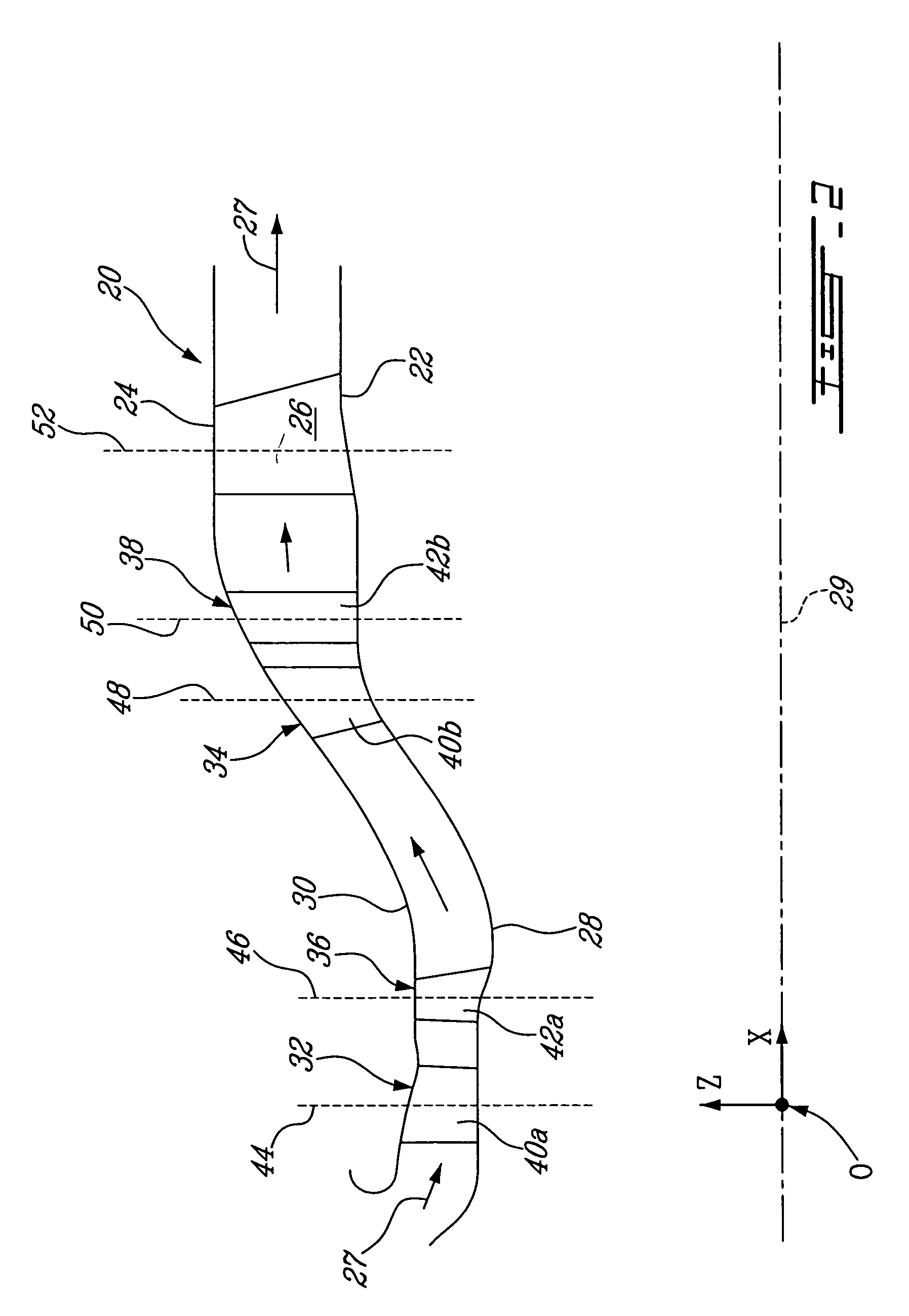 Turbine exhaust strut airfoil and gas path profile