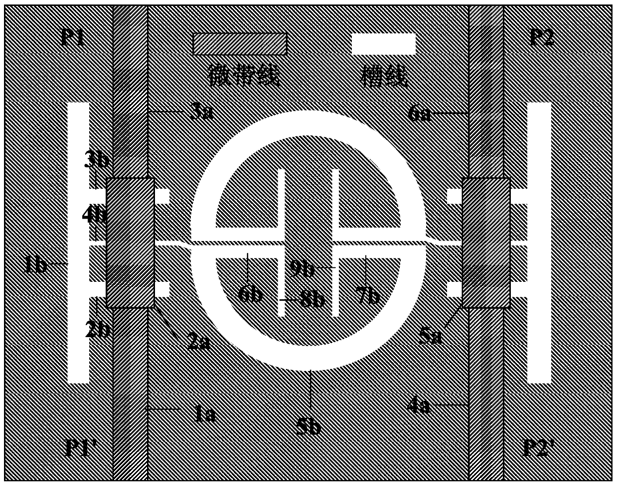 High-selectivity wide-stopband balance filter based on slot line