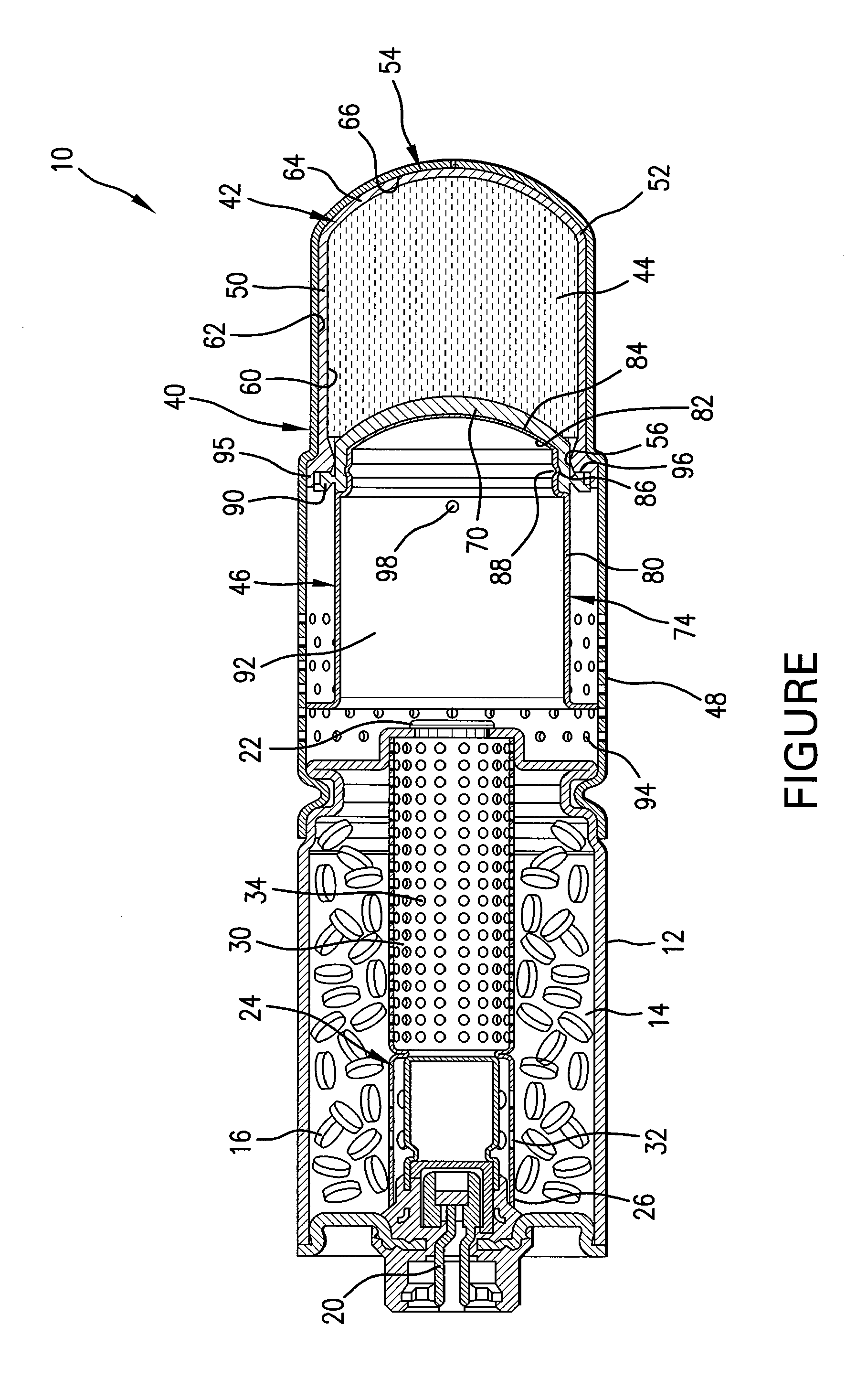 Liquid cooled inflator