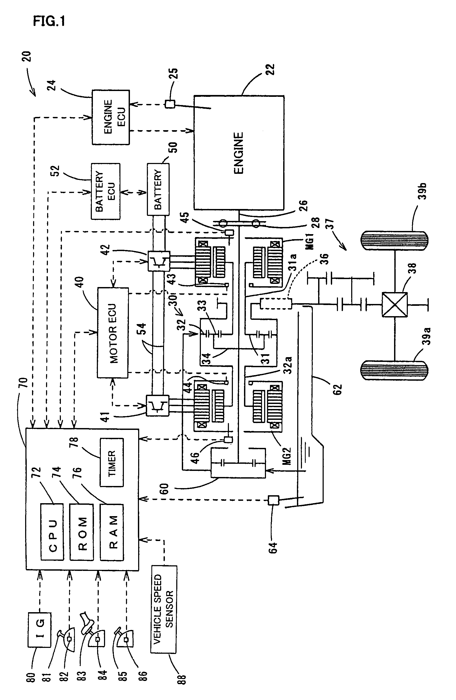 Power output apparatus and hybrid vehicle with power output apparatus mounted thereon