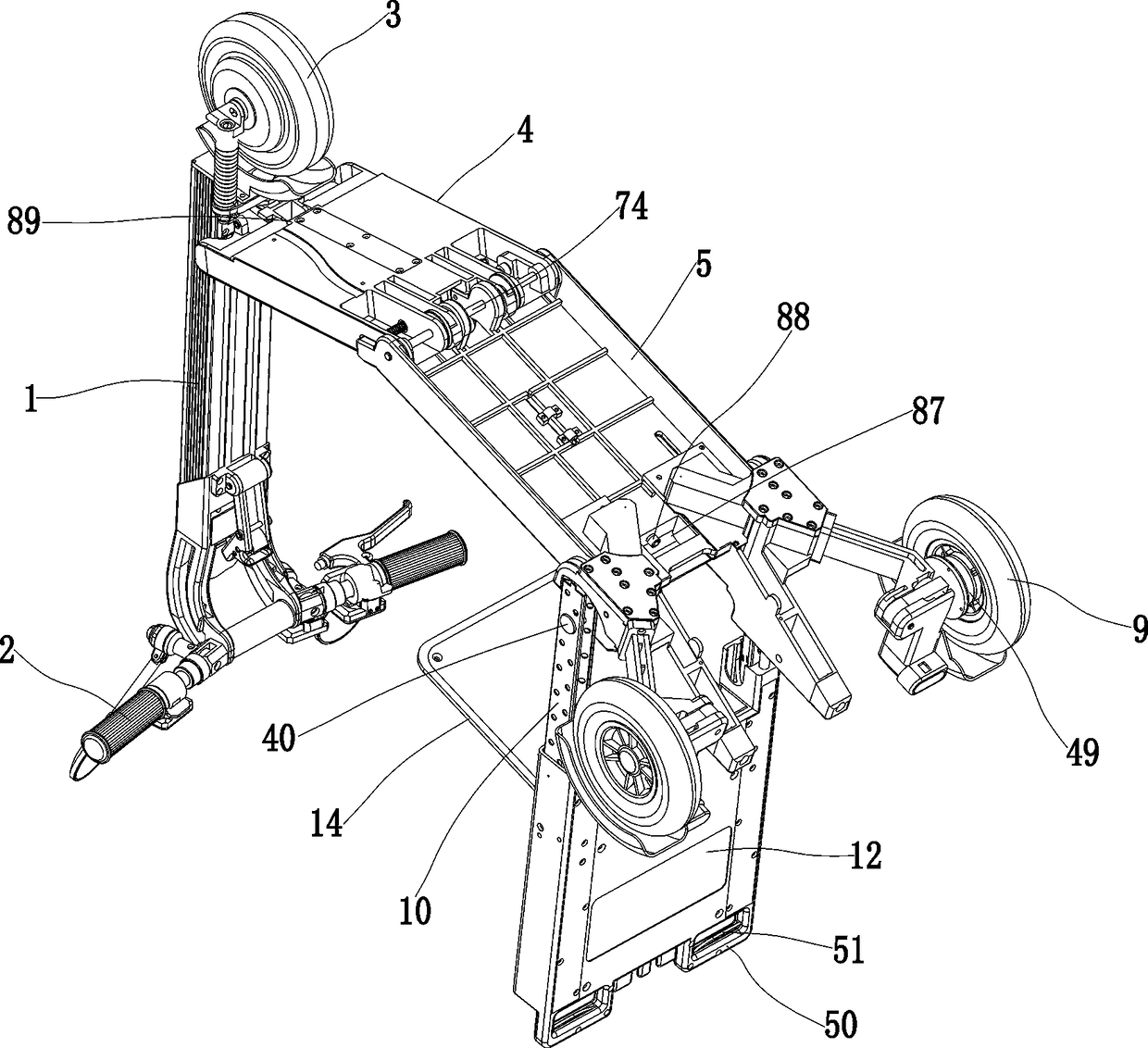 A foldable portable electric tricycle