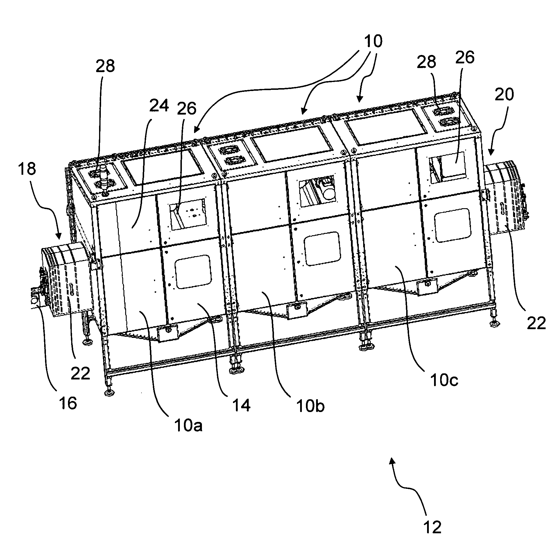 Apparatus and method for drying containers for beverages