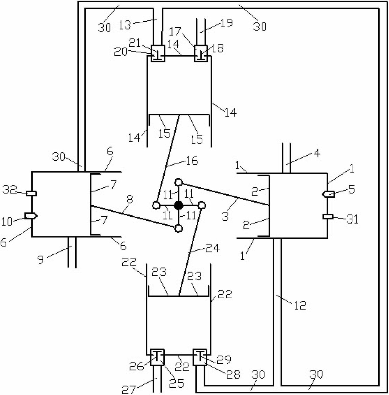 Connected type mechanical supercharging two-stroke internal combustion engine of air intake system