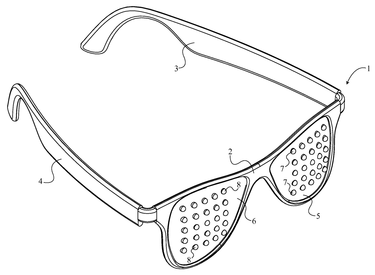 Eyewear with a pair of light emitting diode matrices