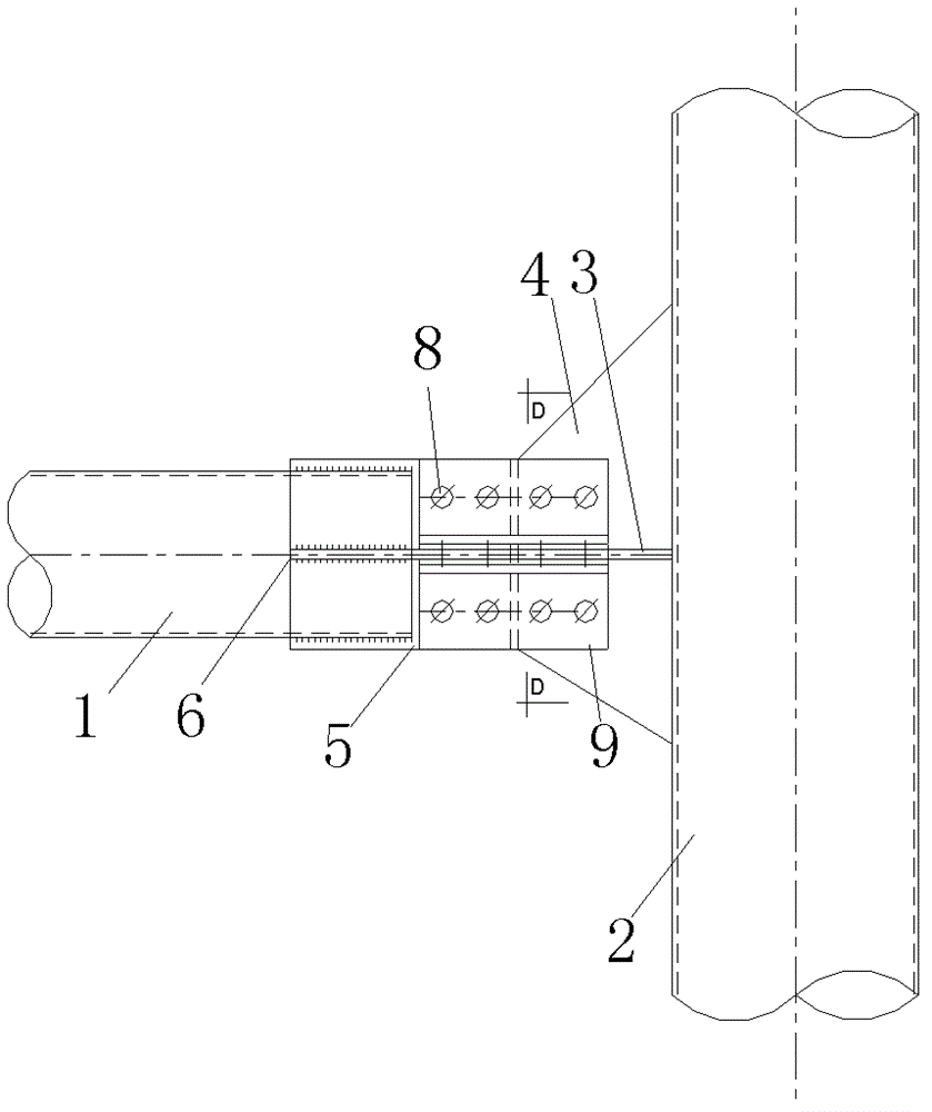 Cross inserting plate for power transmission line steel tube tower