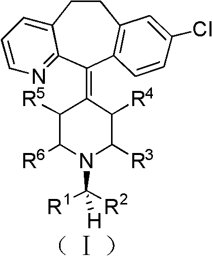 Chiral tricyclic compounds with anti-histamine activity, preparation method and application