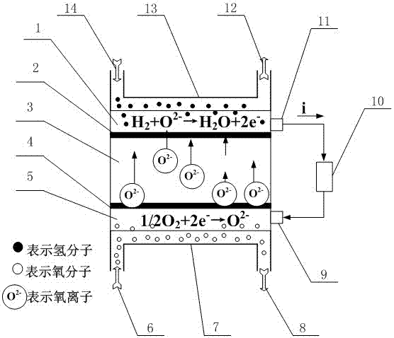 Symmetrical electrode structure fuel cell prepared from nanocomposite material