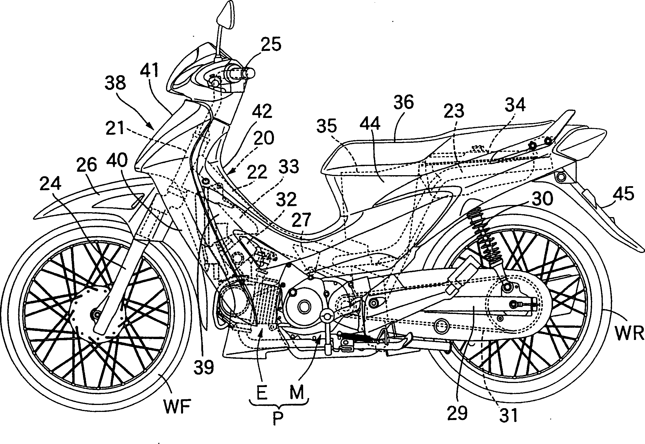 Structure for disposing fuel system in motor