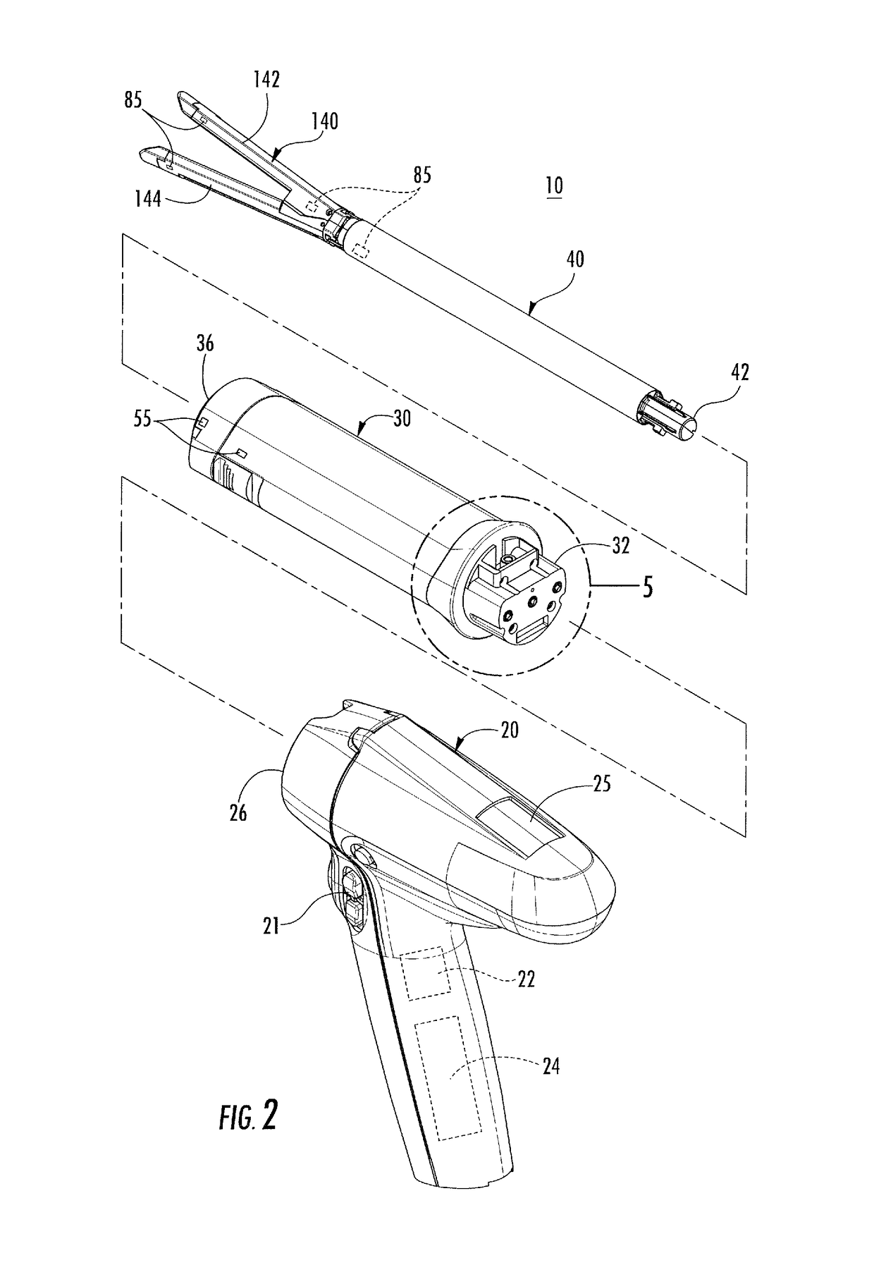 Non-contact surgical adapter electrical interface