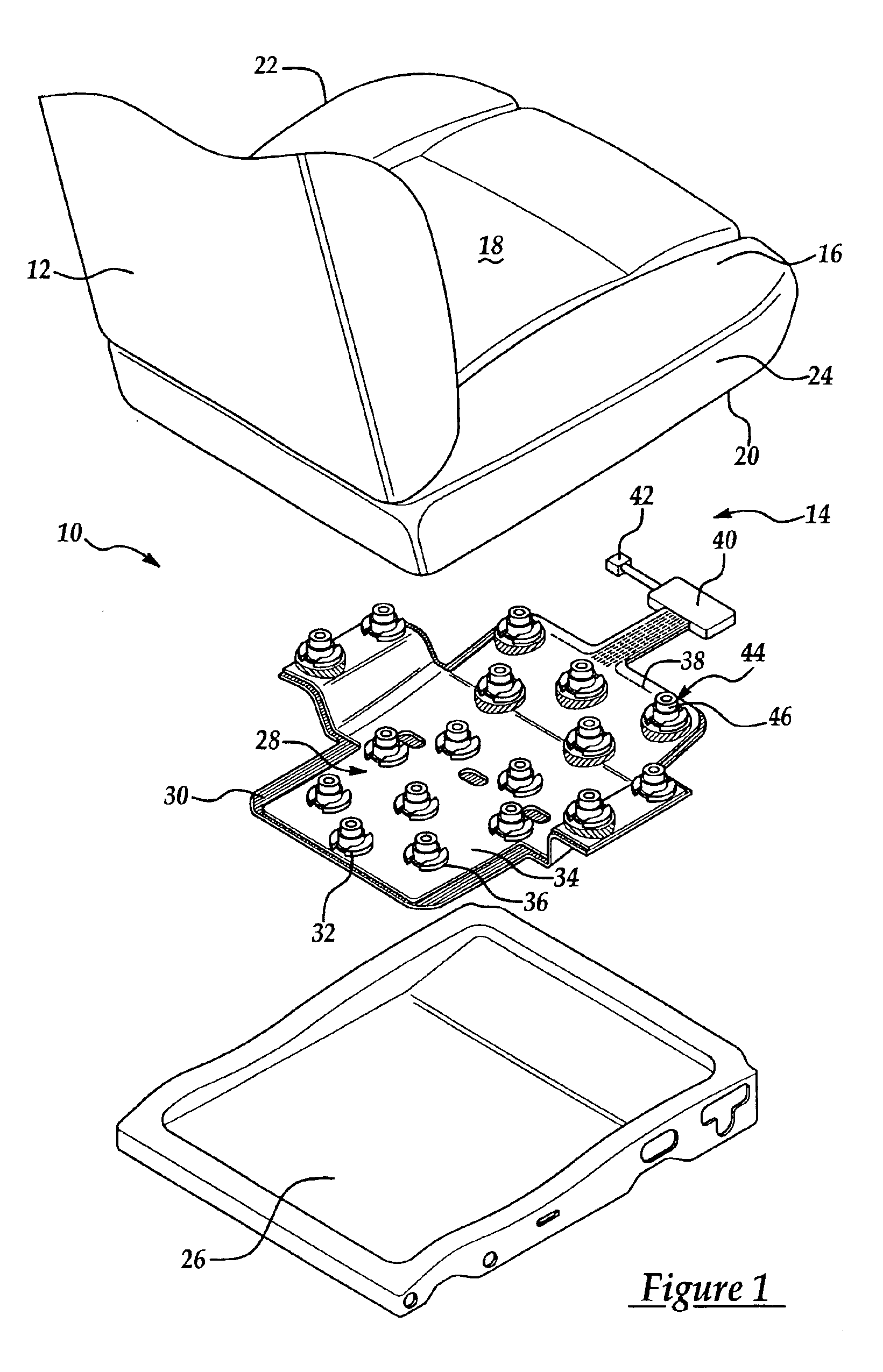 Vehicle occupant sensing system having sensor assemblies with variable blasing member