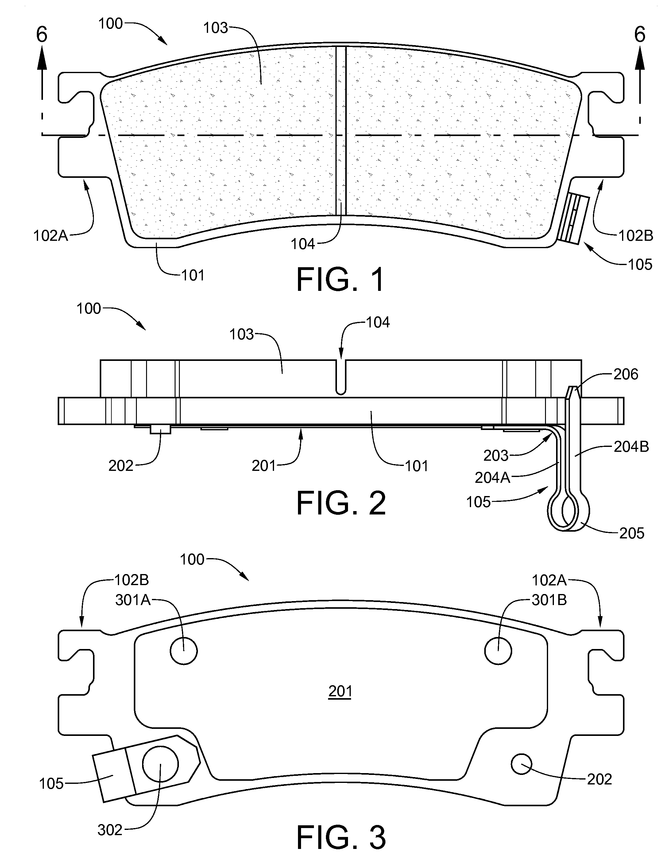 Disc brake pads having a visual wear indicator which signals the need for pad replacement