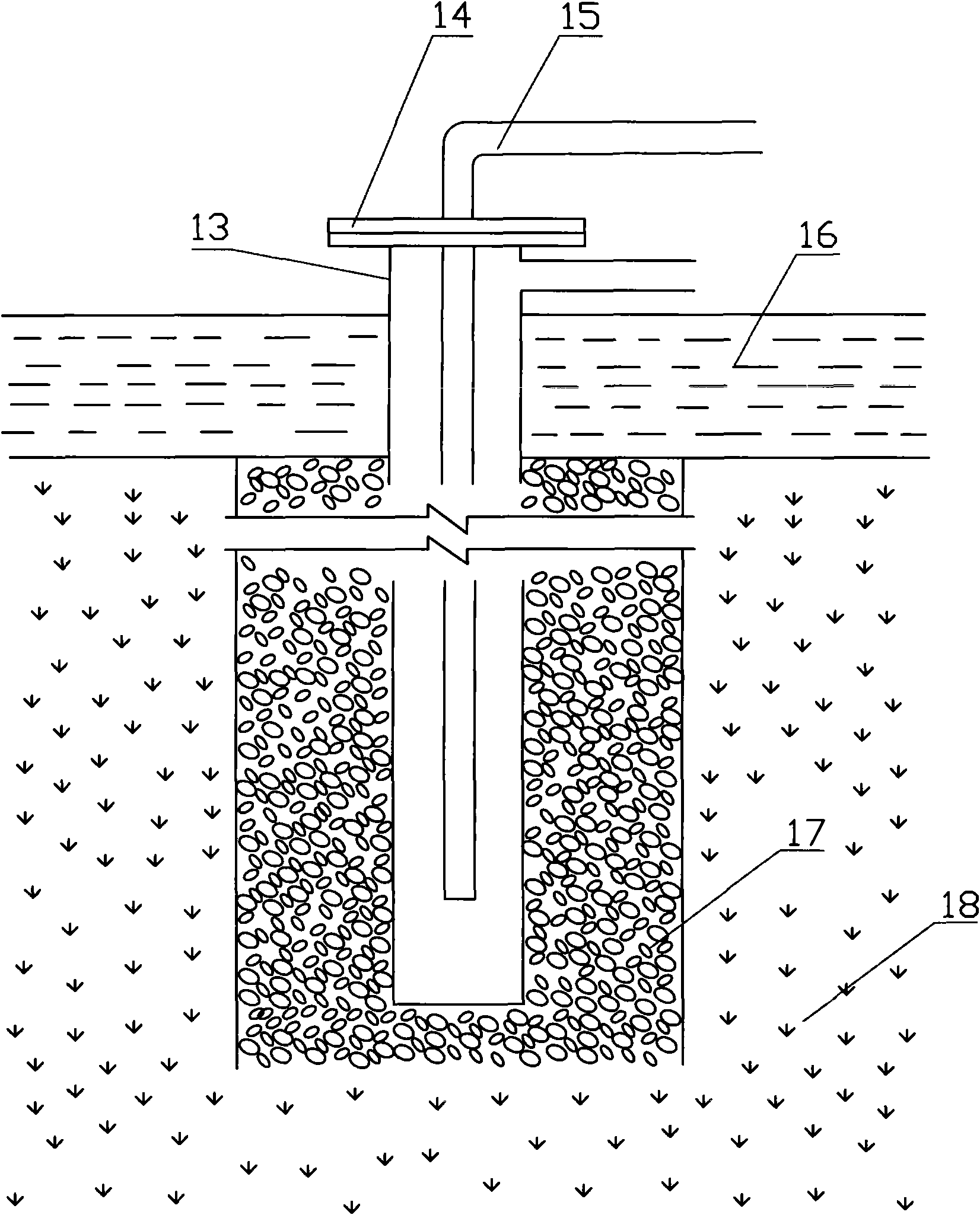 Landfill gas gas-collecting shaft construction method