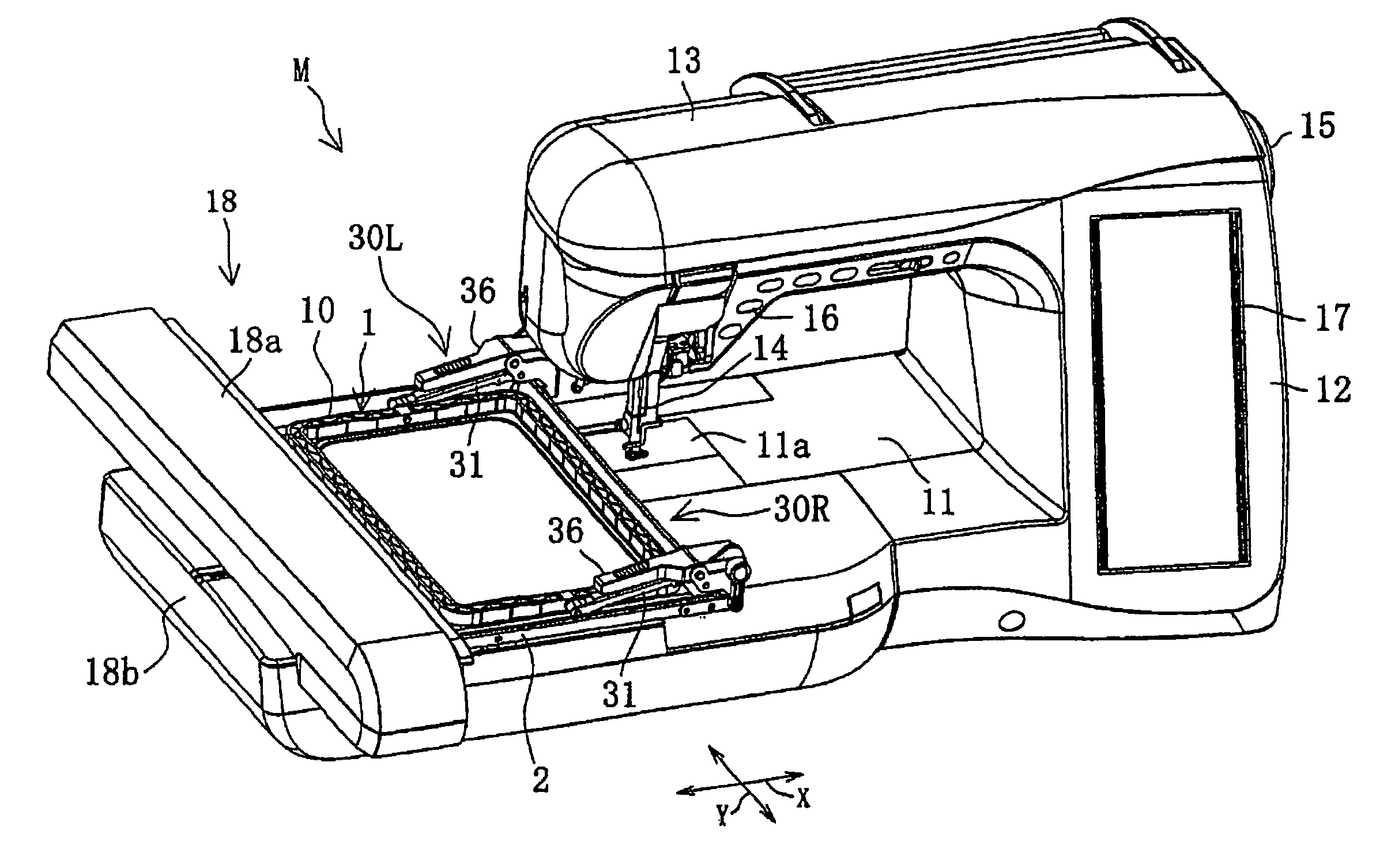 Embroidery frame for use with embroidery sewing machine