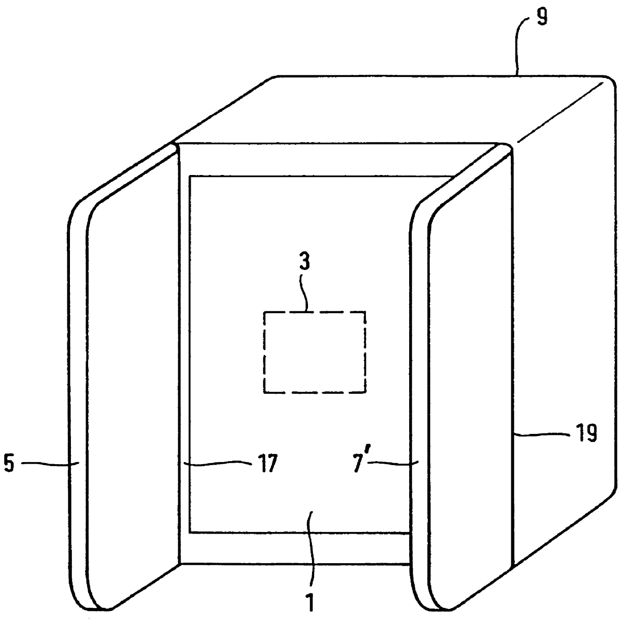 Device for the contactless transmission of data to mobile data carriers with system for preventing too close an approach