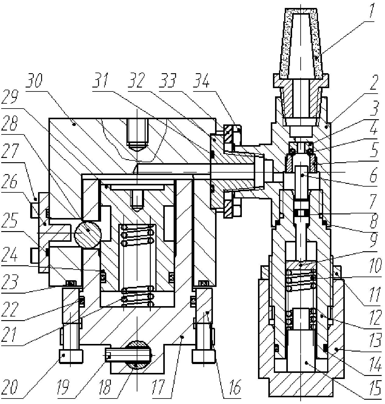 Safety valve type underwater fixed-depth releasing device