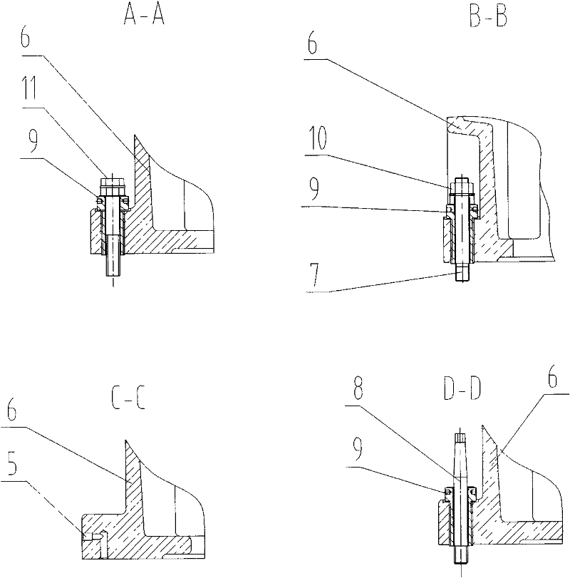 Column and sliding seat bonding face adhesive filing structure and process