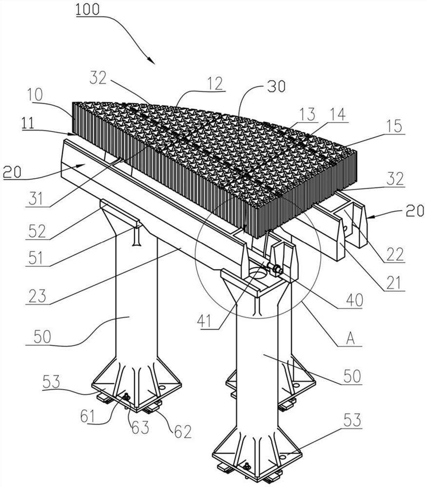 Checker brick support device of hot-blast stove