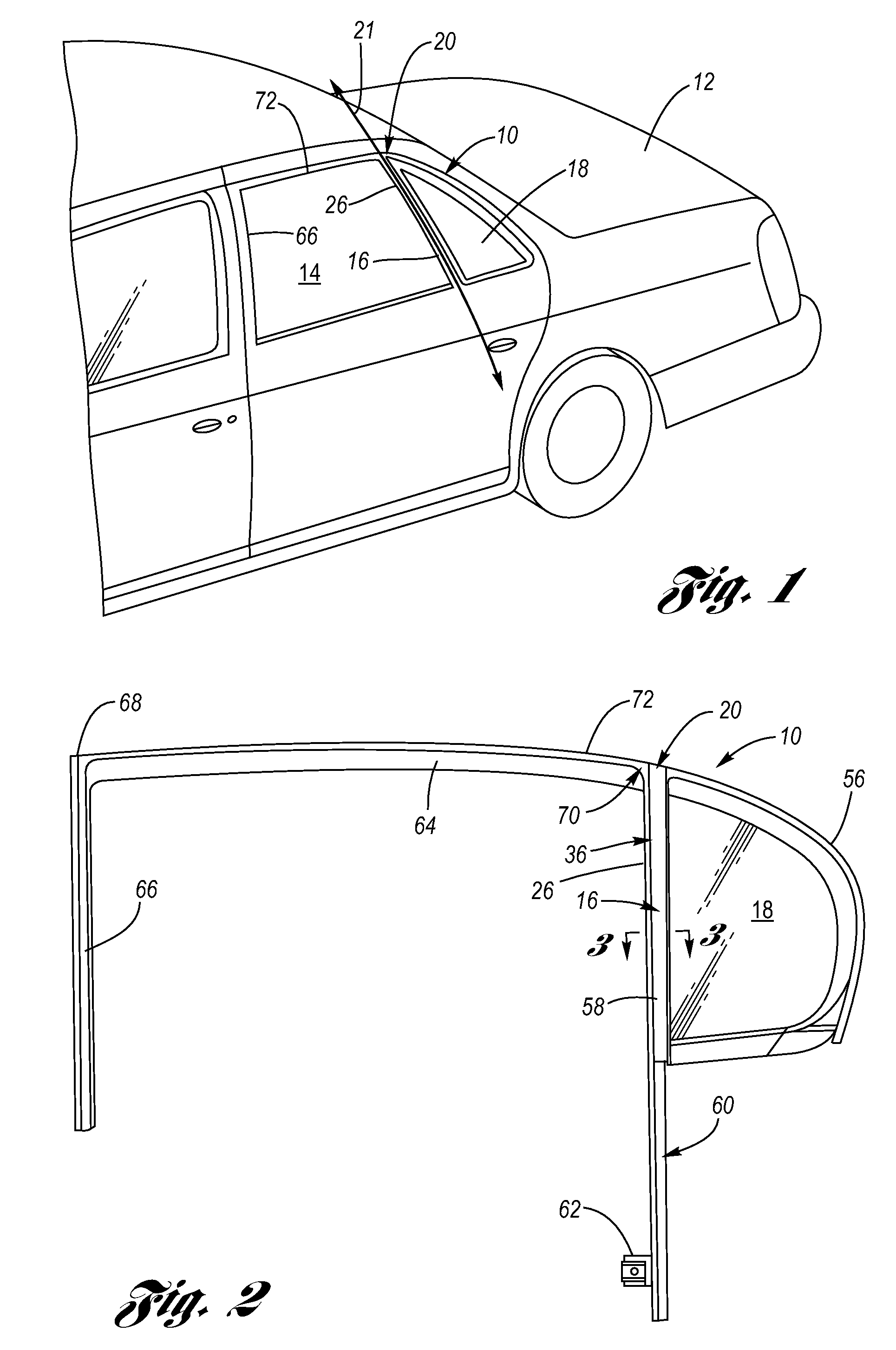 Unsupported division post for automotive glass encapsulation