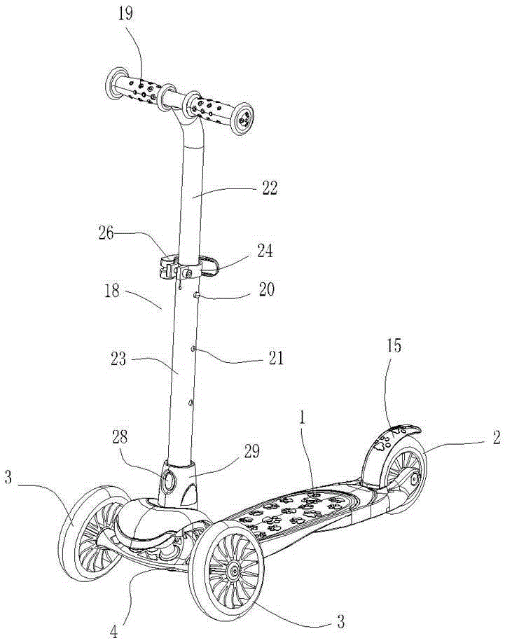 Scooter with novel steering mechanism