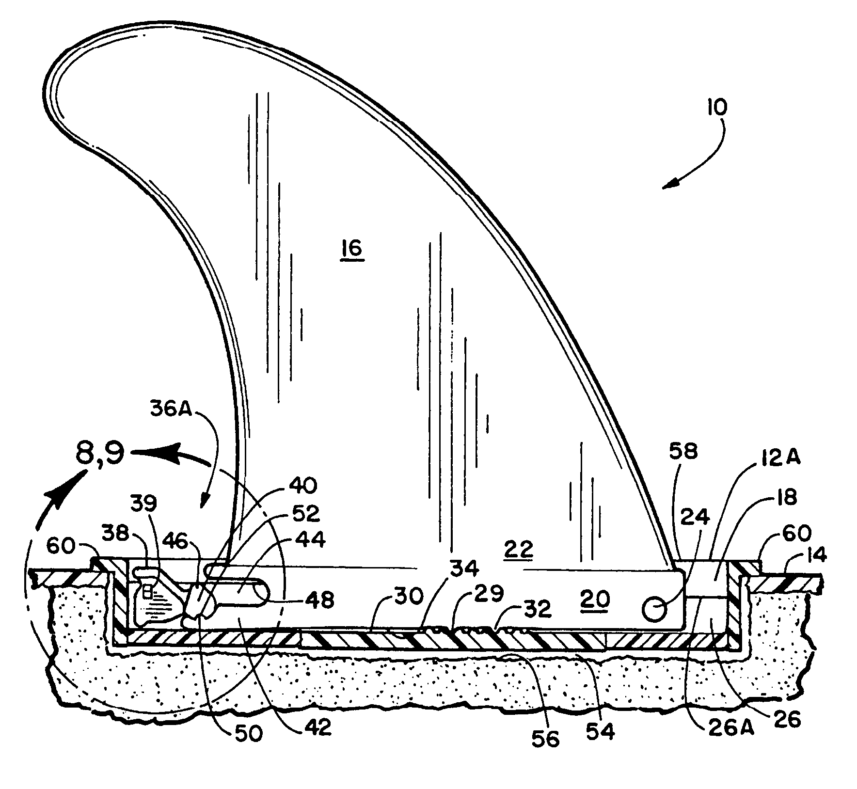 Surfboard fin mounting system