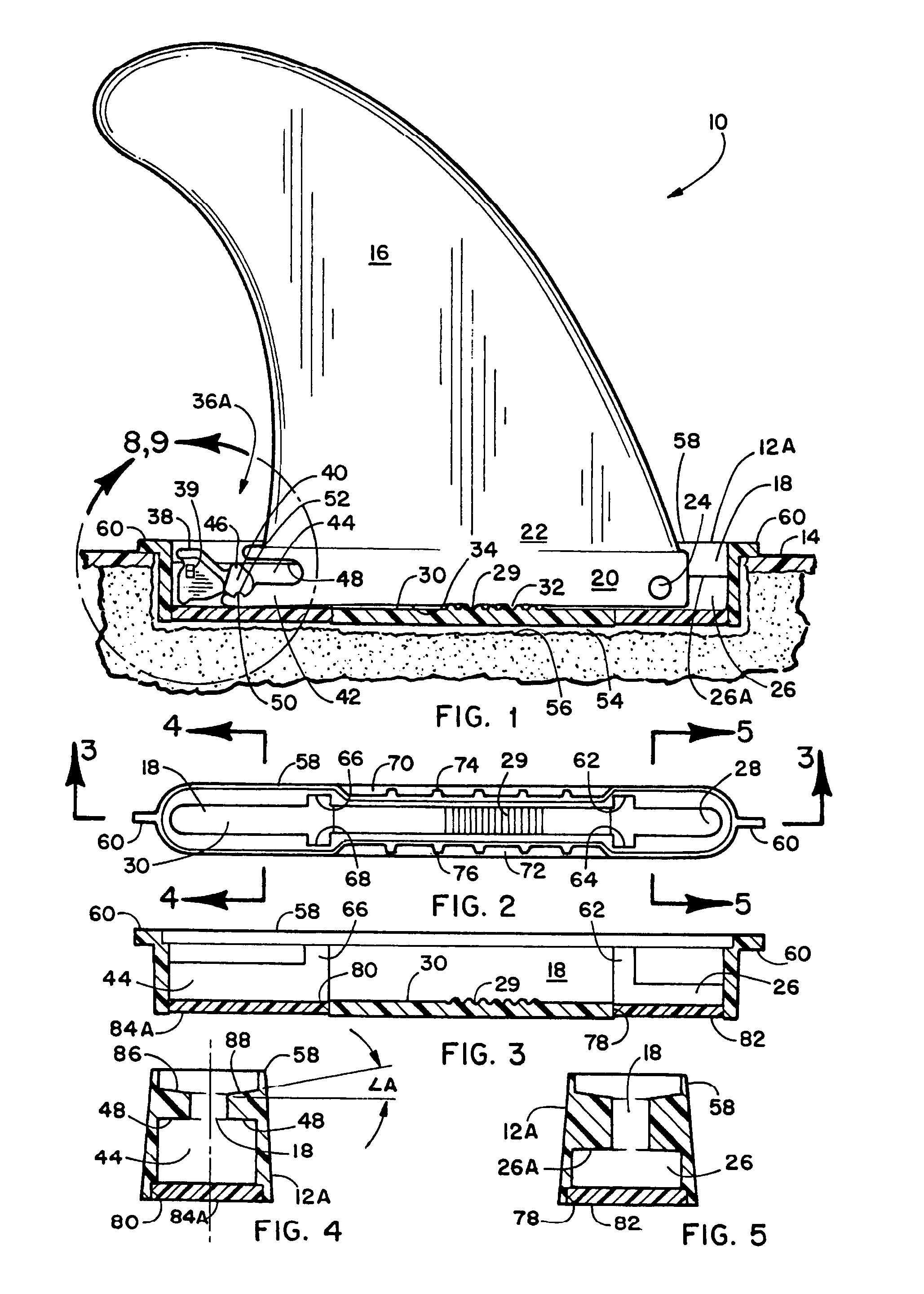 Surfboard fin mounting system