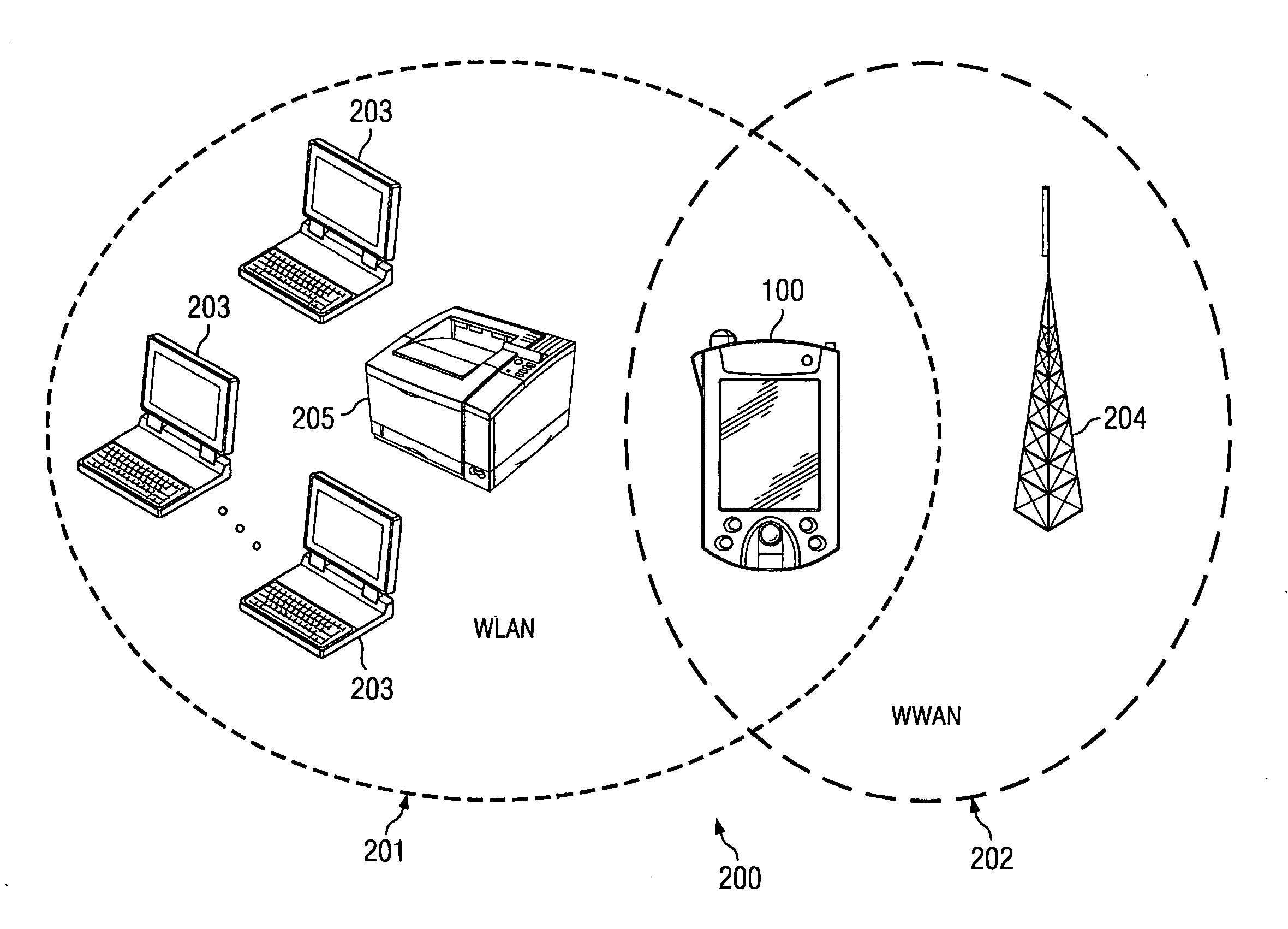 Portable computing device for wireless communications and method of operation