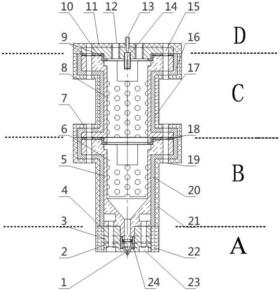 Air pressure type additive manufacturing spray head