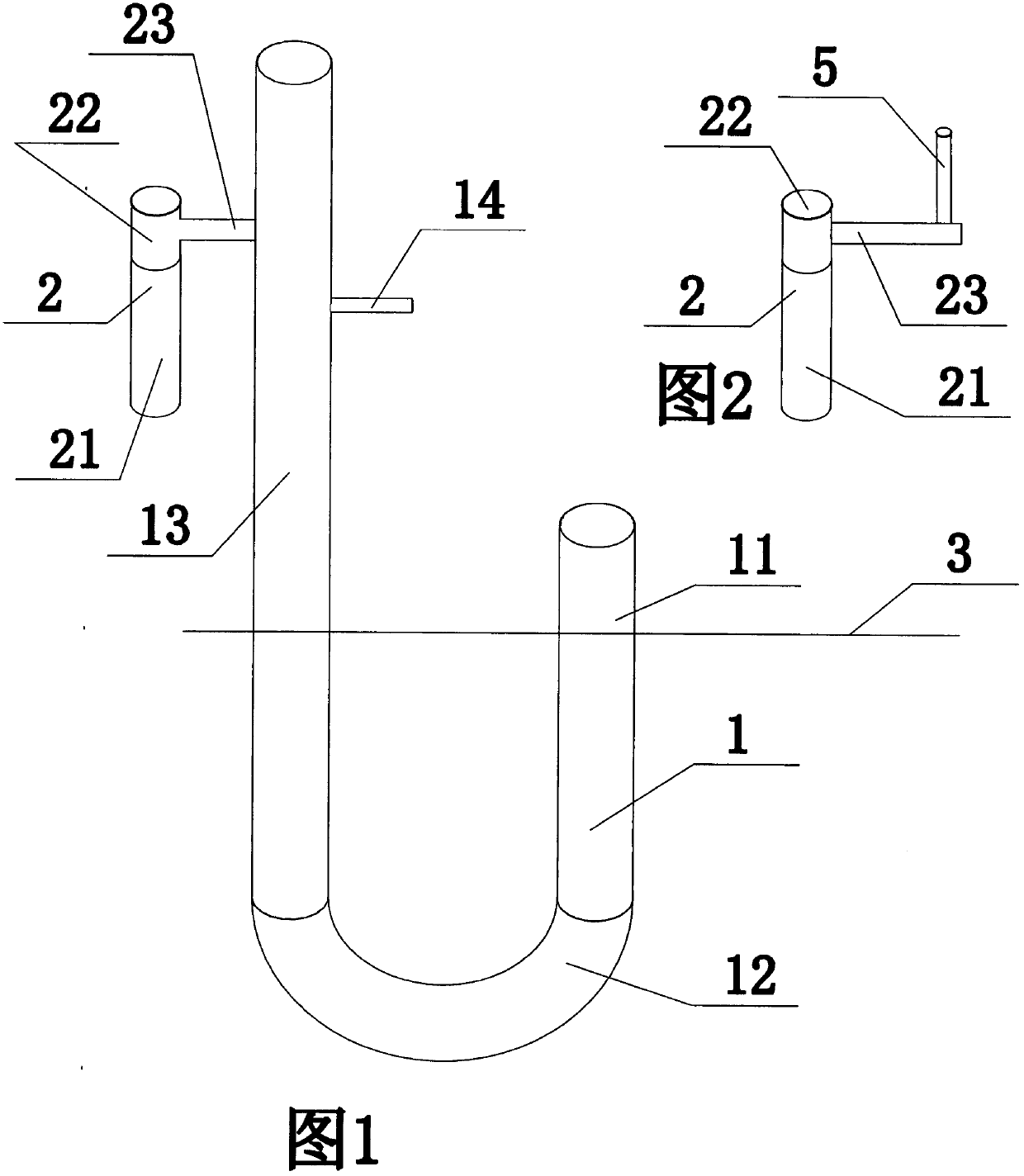 Straight-through vacuum tube ground-cooled air taker