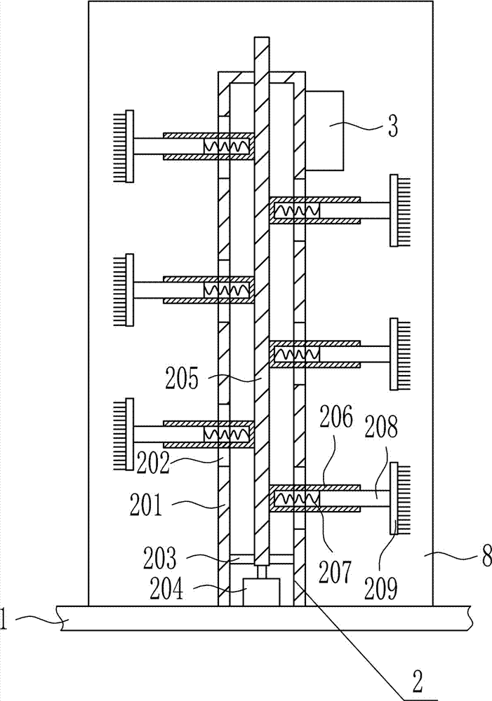 Cleaning device for water bucket for sewage treatment