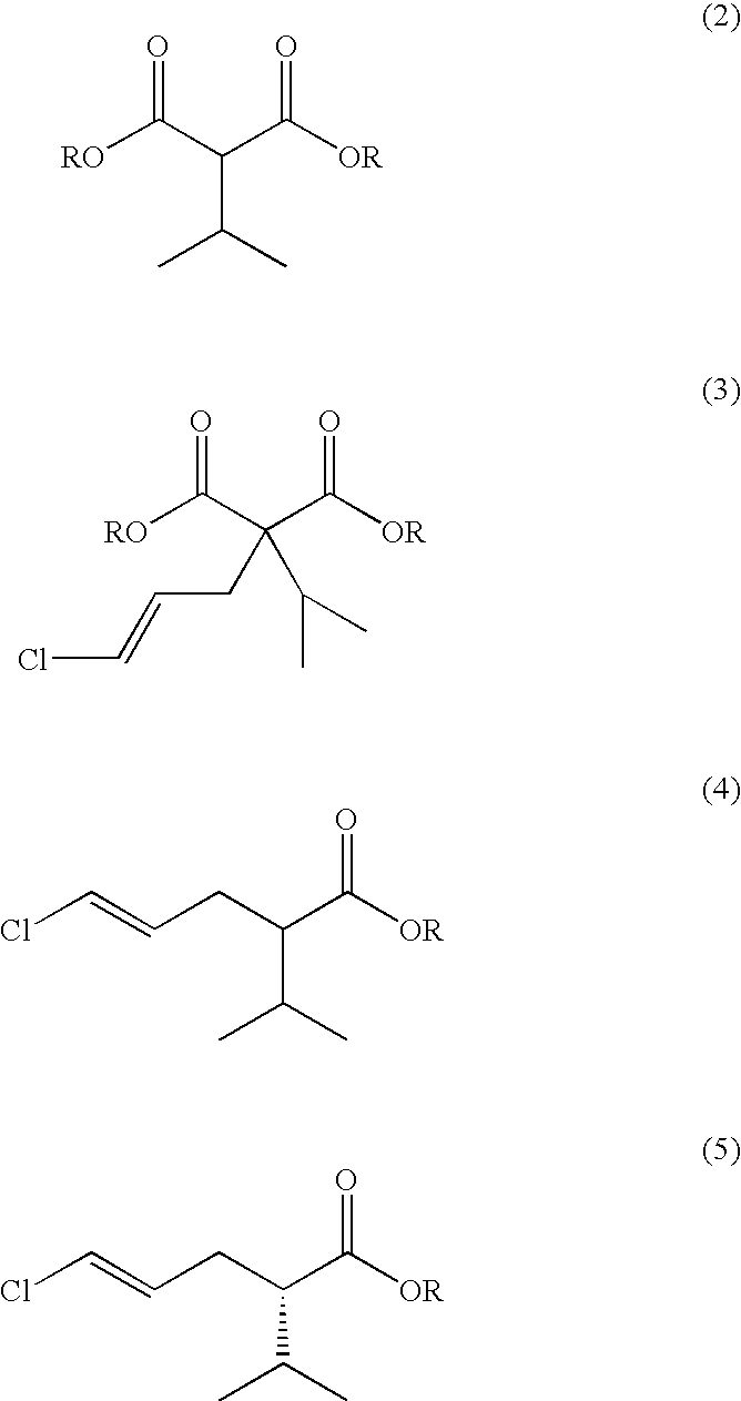 Process for producing (4E)-5-chloro-2-isopropyl-4-pentenoate and optically active form thereof