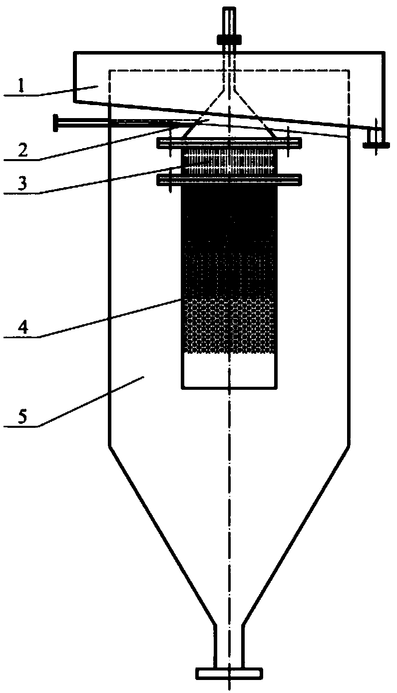 Down-flow type fluidized bed flocculating settling device