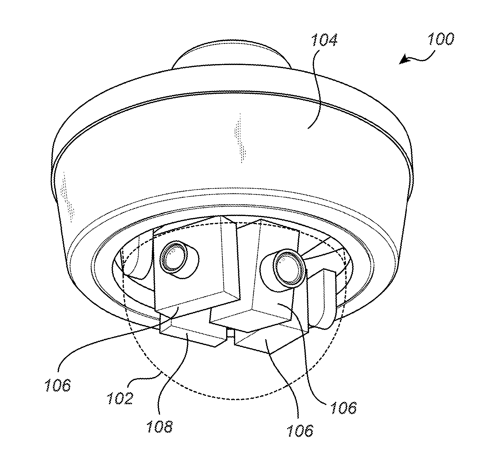 Arrangement for a monitoring camera device