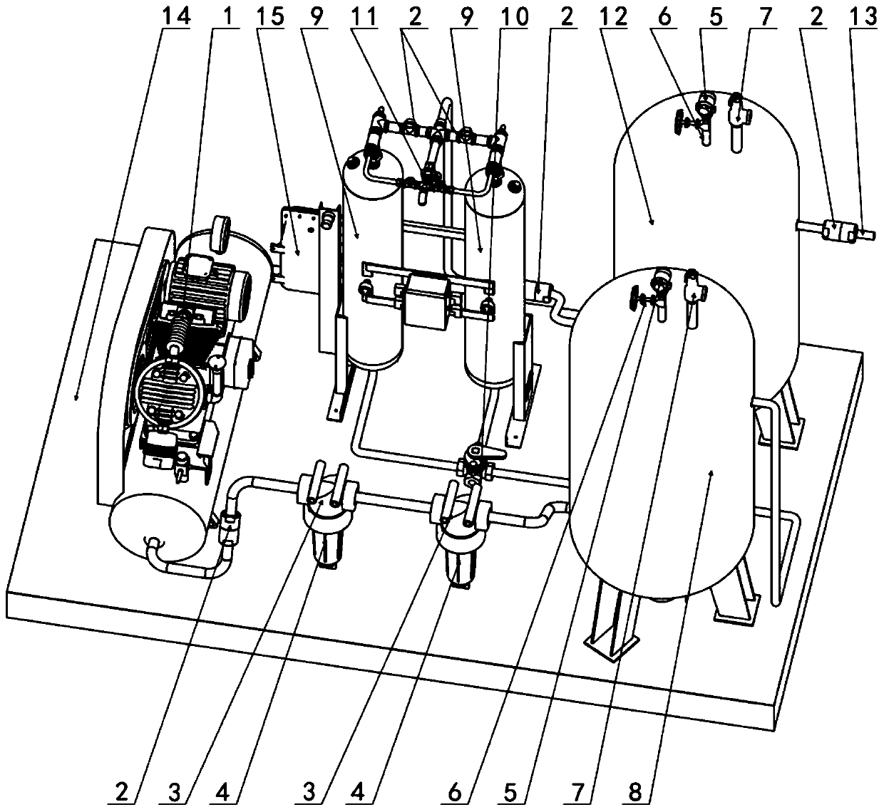 Full-automatic compressed air supplying system and control method