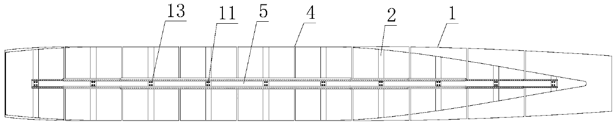 Hydroelasticity test ship model adopting U-shaped keel beam and design method thereof