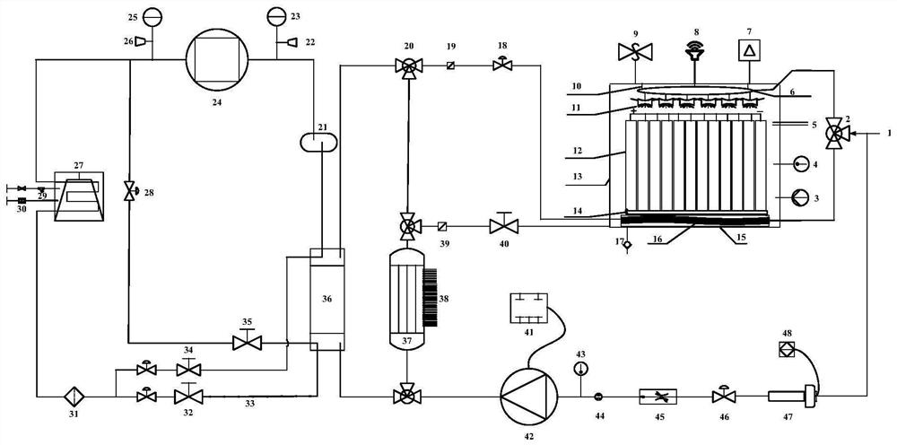 Integrated power battery thermal management system with cooling and fire extinguishing functions